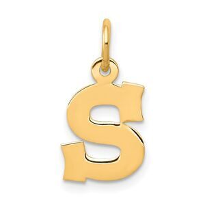 14k Yellow Gold, Amanda Collection, Small Block Initial S Pendant